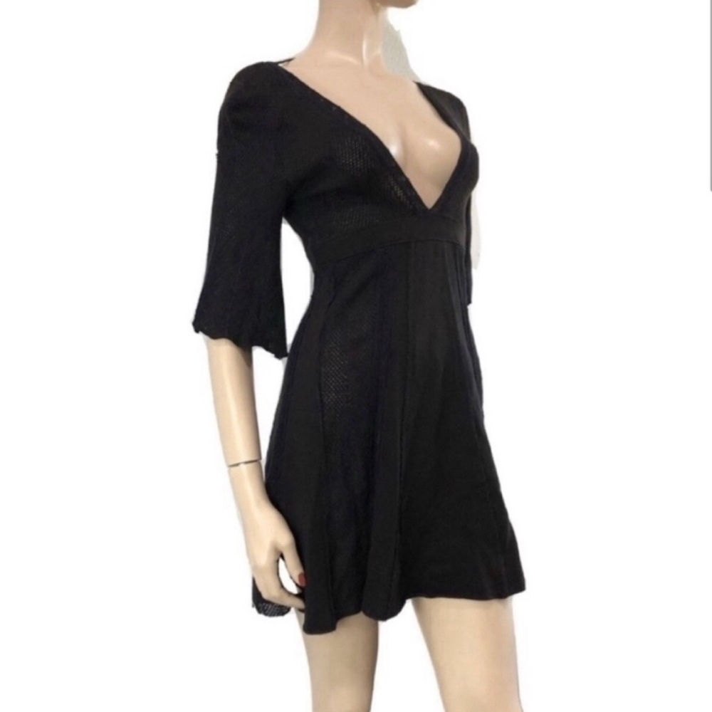 Elegant Black V-Neck Dress